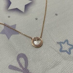 Tiffany & Co. 18k Gold Mother Of Pearl Pendant Necklace With Diamonds